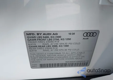 2021 Audi Q5 Premium Plus 45 Tfsi Quattro S Tronic from USA, damaged, VIN WA1BAAFY5M2019110